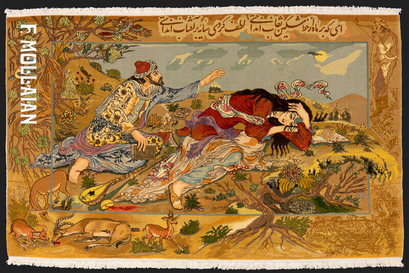 Tappeto Semi-Antico Figurativo annodato a Mano Persiano Tabriz n°:59193312